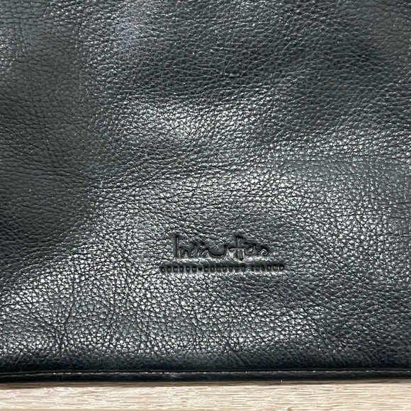 India Hicks Carmen Fold Over Clutch Black Leather - Picture 2 of 8